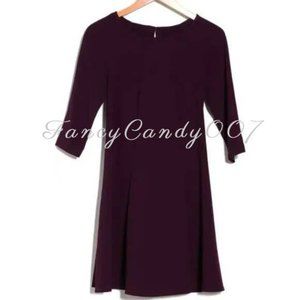 Gabby Skye Elbow Sleeve Crepe Trapeze Tent Dress Size 12 Burgundy